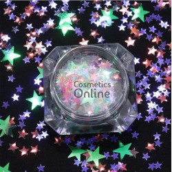 Decor pentru unghii NADP046FF Paiete cu stelute PS012 Transparente cu Reflexii 3-6mm